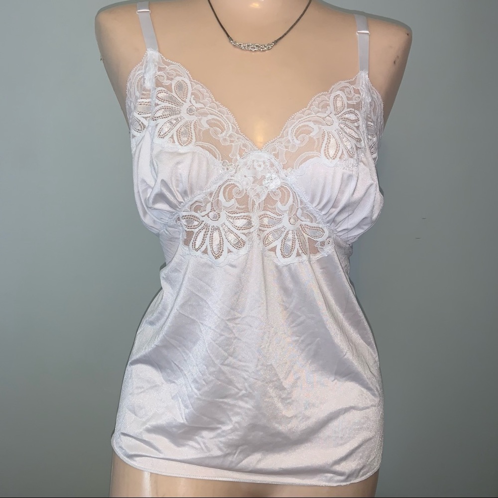 Shadow line White Lacy Silky Camisole Slip size 42